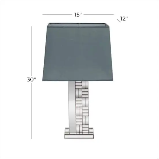 30" Silver Glass Mirror Glam Table Lamp {5}