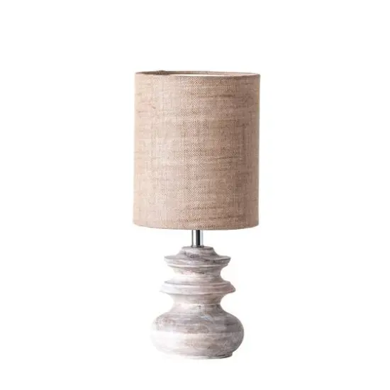 Hello Honey&reg; Bleached Mango Wood Table Lamp with Jute Shade {1}