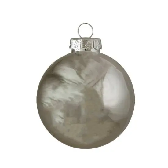 40ct. Shiny & Matte Silver Glass Ball Ornaments {8}