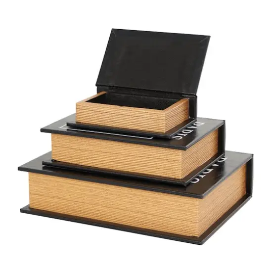 Black Eiffel Tower Paris Storage Book Box Set {5}