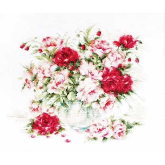 Luca-S Peonies Counted Cross Stitch Kit {1}