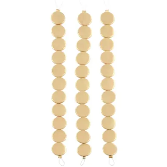 Gold Metal Coin Beads, 11mm by Bead Landing&trade; {4}