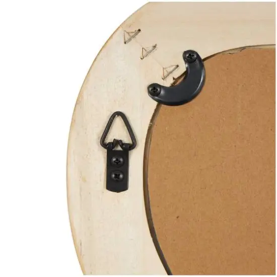 Brown Wood Wavy Wall Mirror with Dimensional Carved Frame {6}