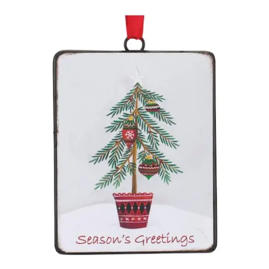 12ct. Seasons Greetings Pine Tree Ornament {4}