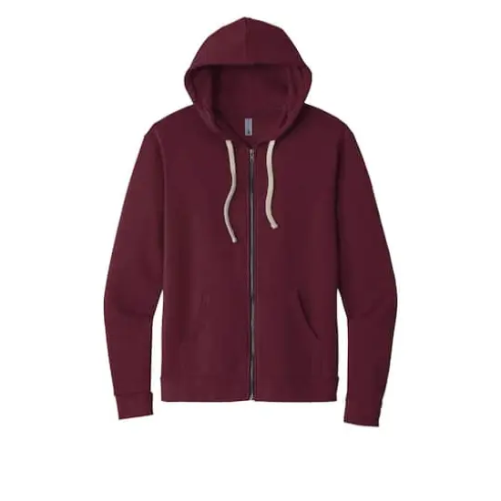 Next Level Unisex Santa Cruz Zip Hoodie Maroon {1}