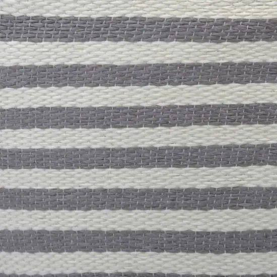 DII&reg; Large Pinstripe Rectangle Woven Paper Storage Bin Gray {5}