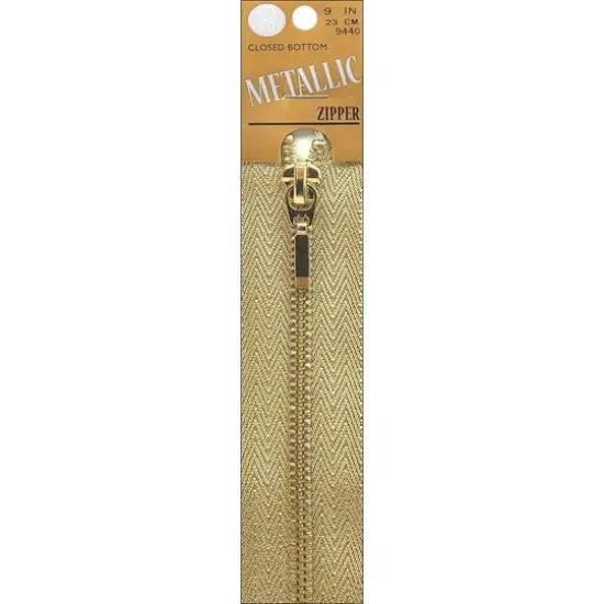 C&C Gold Closed Bottom Metallic 9" Zipper {1}