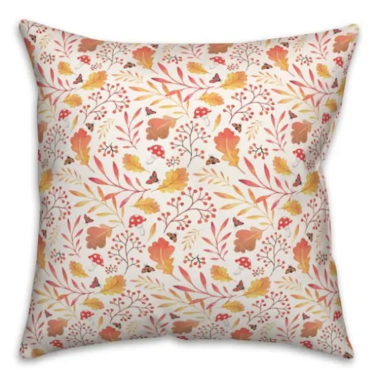 Watercolor Fall Leaves Throw Pillow {1}