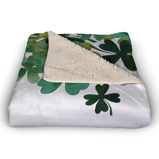 Irish Kisses Shamrock Wishes Blanket 50" x 60" Sherpa Fleece Blanket {3}