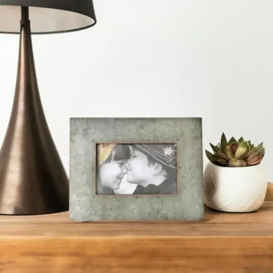 Hello Honey&reg; Galvanized 2-Sided Horizontal 3" x 5" Standing Picture Frame {1}