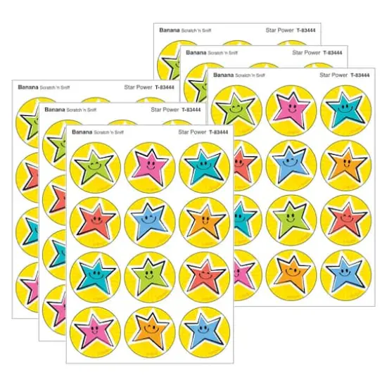 TREND Enterprises&reg; Star Power, Banana scent Scratch 'n Sniff Stinky Stickers&reg;, 48 Per Pack, 6 Packs {1}