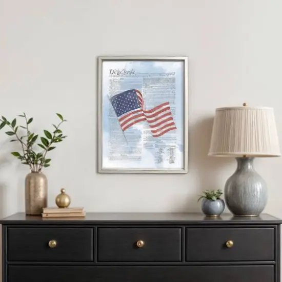 24" Flag Constitution Framed Print White Frame {5}
