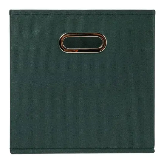 Household Essentials Square Storage Bin Dark Green {4}