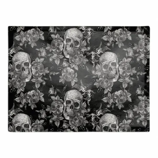 Floral Skulls Cotton Twill Placemat {1}