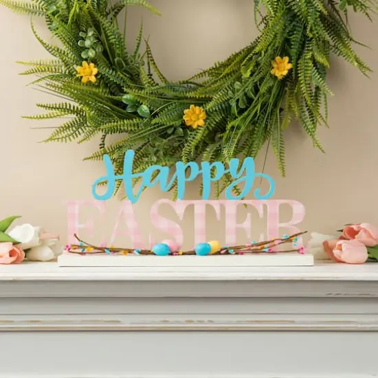 Glitzhome&reg; 15.75" Easter Wooden "Happy Easter" Table D&eacute;cor {4}