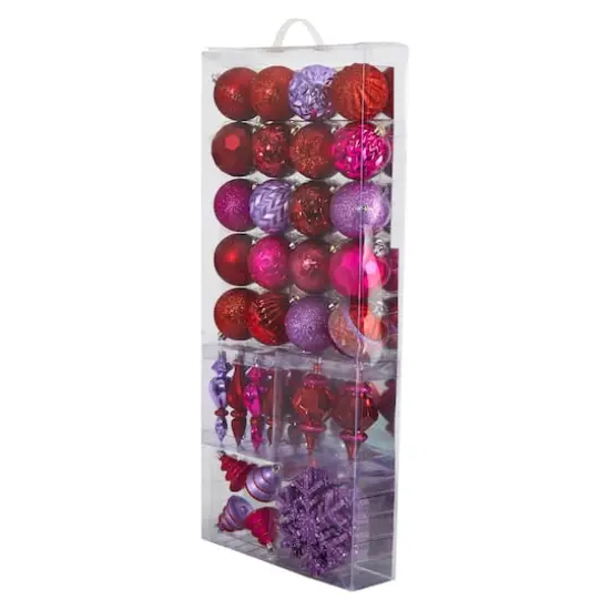 50ct. Holiday Deluxe Shatterproof Christmas Tree Ornament Box Set {4}
