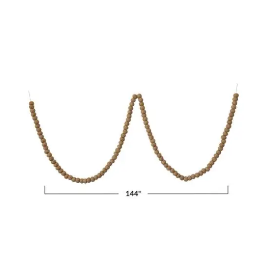 Hello Honey&reg; 12ft. Handmade Wool Felt Ball Garland in Printed Drawstring Bag Oatmeal {5}