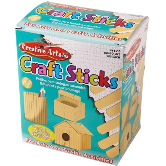 Charles Leonard Creative Arts&trade; Jumbo Natural Craft Sticks, 2 Packs of 500 {4}