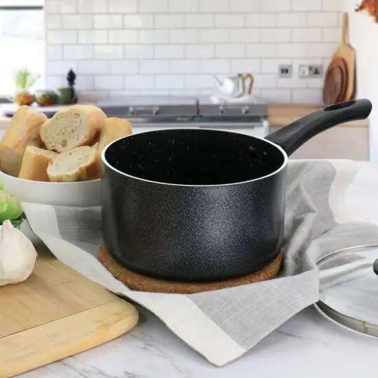 Oster 2.5qt. Graphite Gray Pallermo Nonstick Aluminum Saucepan with Lid {3}