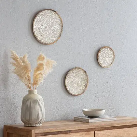 Habitat Decor Zev Wood Mosaic Wall Art Set {3}