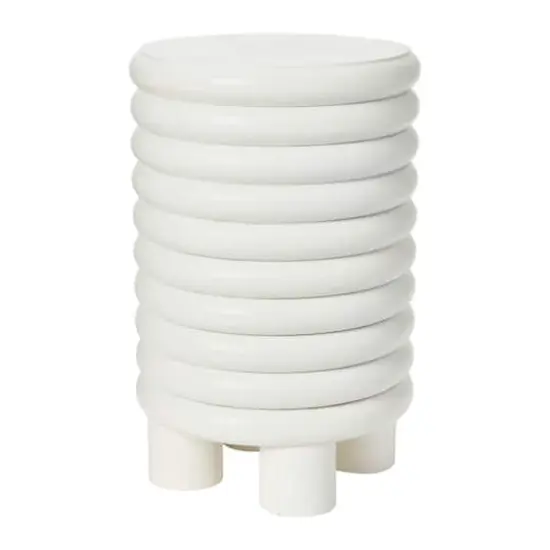 Hello Honey&reg; 18.5" White Finish Dossier Vintage-Inspired Solid Wood End Table with Flat Top {1}