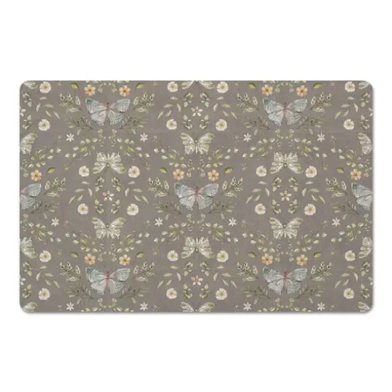 Butterfly Pattern Floor Mat Gray {1}