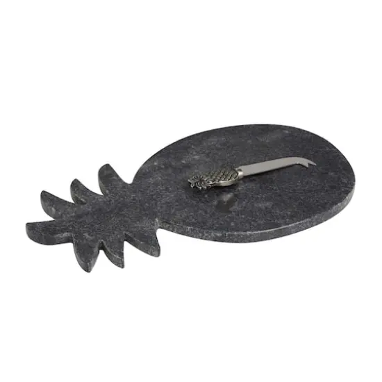 Black Marble Cutting Board & Cheese Knife Set {6}