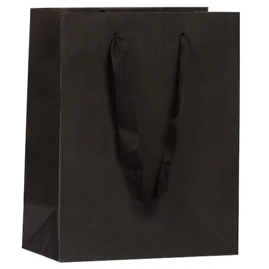 JAM Paper Medium Black Matte Heavy Duty Kraft Gift Bags, 3ct. {1}