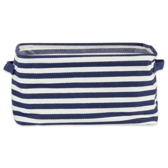 DII&reg; Small French Blue & White Herringbone Striped PE-Coated Cotton Laundry Bins, 2ct. {6}