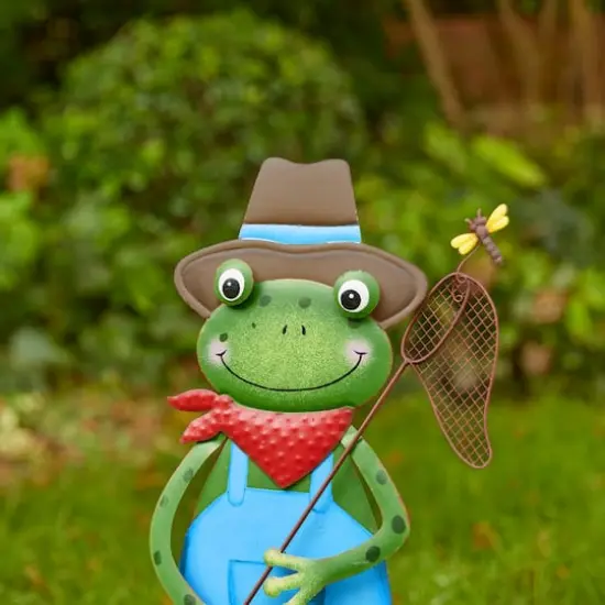 Glitzhome&reg; 36" Metal Standing Frog Yard Stake {8}