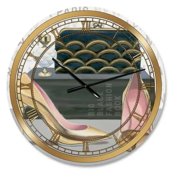 Designart 'Glam Fashion High Heels Iv Glam Wall Clock {1}