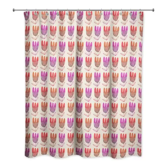 Modern Floral Pattern 71" x 74" Shower Curtain {1}