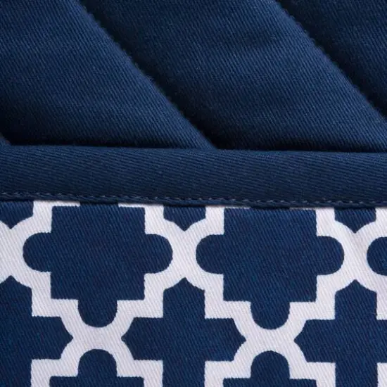 DII&reg; Nautical Blue Lattice Oven Mitt & Potholder Set {8}