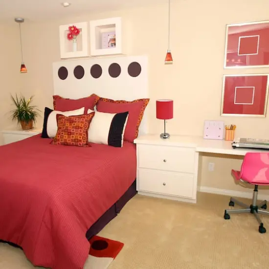 LimeLights 19.5" Stick Lamp with Charging Outlet and Fabric Shade Brushed Steel and Red {5}