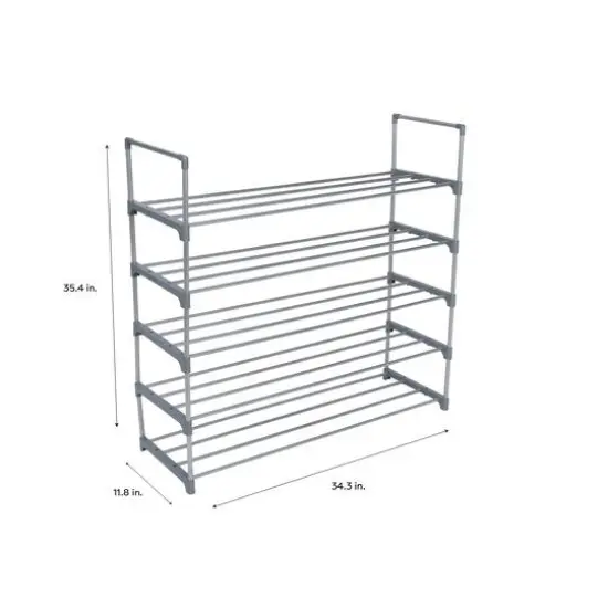 Simplify Gray 5-Tier Stackable Shoe Rack {5}