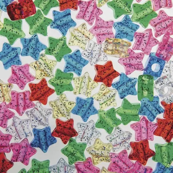 S&S&reg; Worldwide Glitter Plastic Star Beads, 12mm {1}