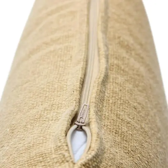 Hello Honey&reg; Tan Woven Canvas Lumbar Pillow Cover {4}