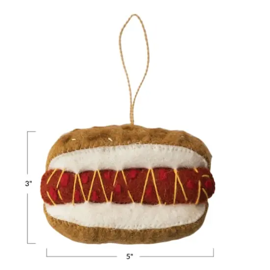 Hello Honey&reg; Handmade Wool Felt Hot Dog Ornament {4}
