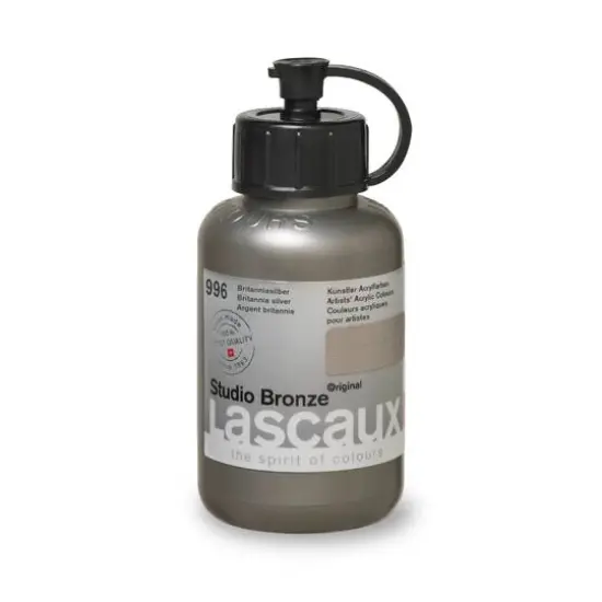 Lascaux Studio Bronze Acrylic Paint, 85mL Britannia Silver {3}