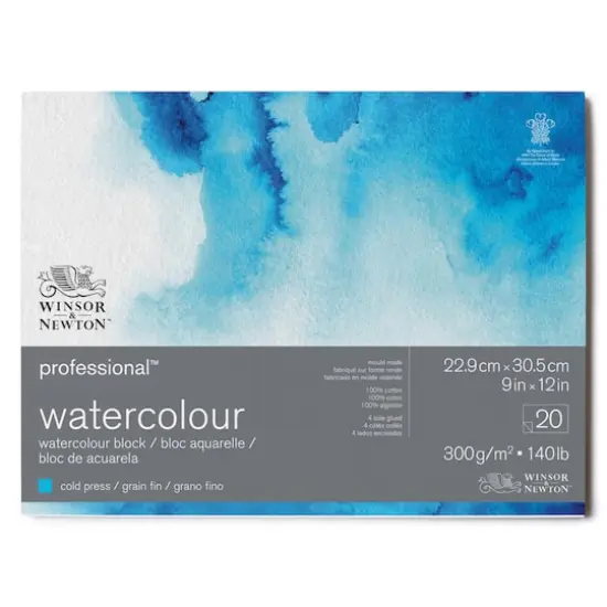 Winsor & Newton® Professional™ Cold Press Watercolor Paper Pad, 9" x 12" {1}