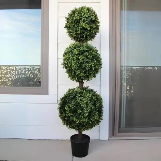 GreenSmart Dekor 4ft. Faux Boxwood Sphere Topiary Tree {6}
