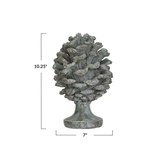 Hello Honey&reg; 10.25" Round Verdigris Finish Pinecone Finial with Base {5}