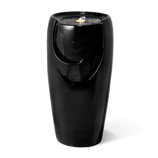 Glitzhome&reg; 29" Ceramic Pot Fountain Black {1}