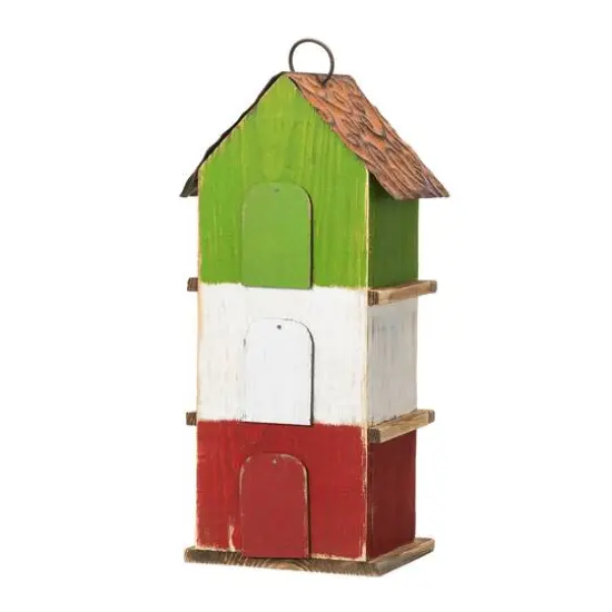 Glitzhome&reg; 13.75" 3-Tier Distressed Wood Birdhouse {6}