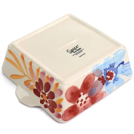 Spice by Tia Mowry 2qt. Goji Blossom Square Ceramic Baker Pan {5}