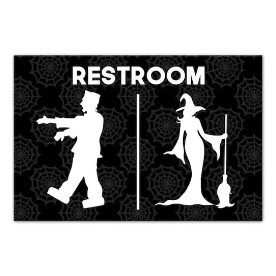 Halloween Restroom Canvas Wall Art {1}