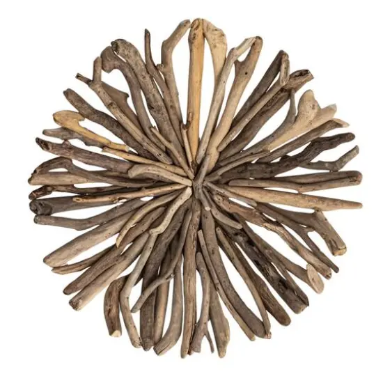 Hello Honey&reg; 18" Natural Round Handmade Driftwood Footed Tray {6}