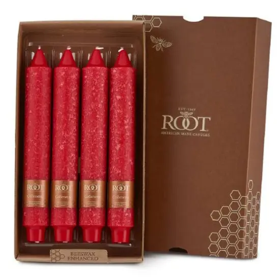 Root Candles 9" Unscented Timberline&trade; Collenette Taper Candles, 4ct. Red {1}