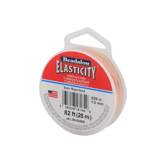 Beadalon&reg; Elasticity&trade; 1mm Stretch Cord, 25m Satin Rose Gold {1}