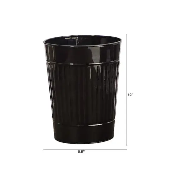 10" Black Farmhouse Country Pail Planter {3}